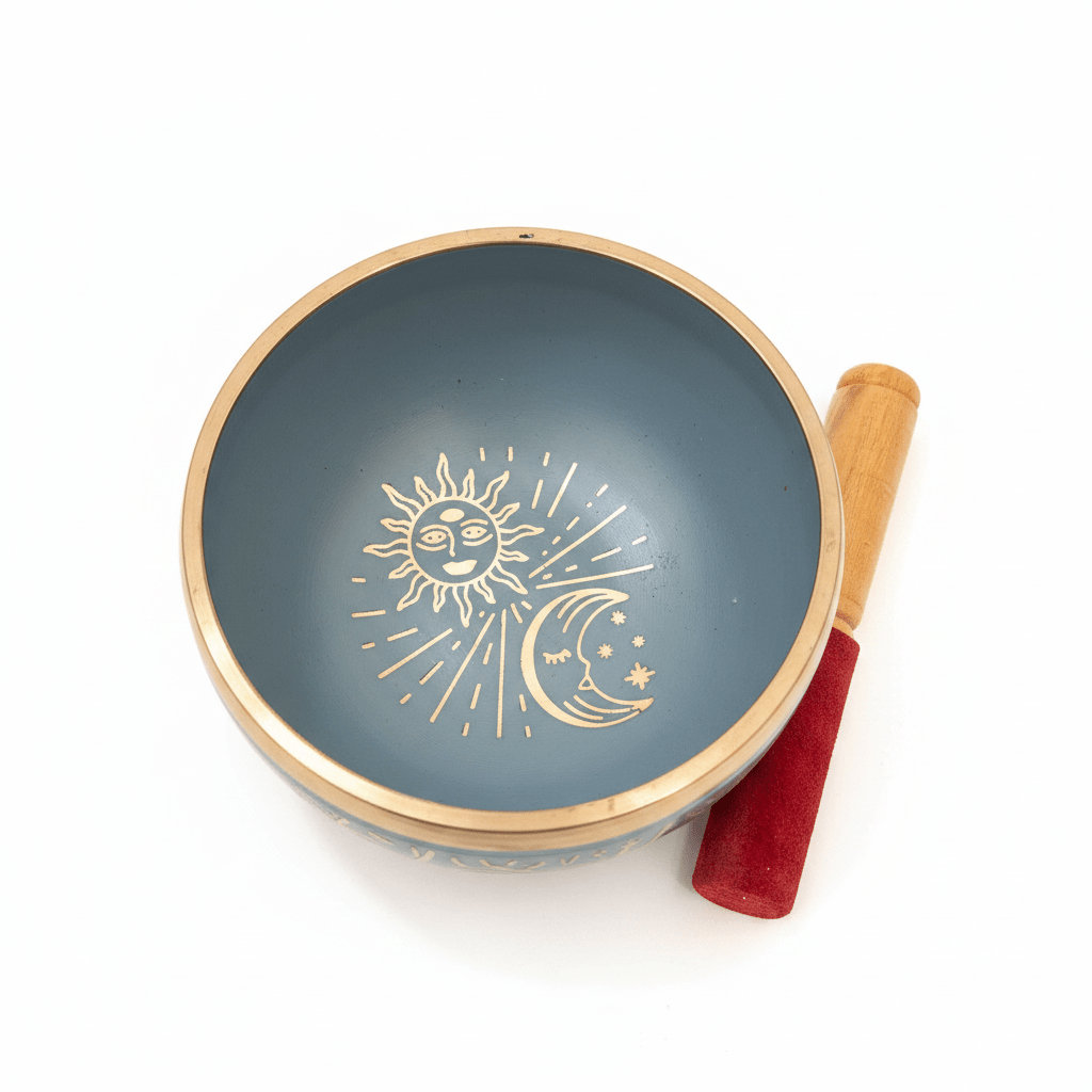 Cuenco Tibetano 7 Metales 14cm | Sol y Luna | Meditación y Sanación Cuencos TibetanosTienda esotérica Málaga - La Tienda de Tata Magic: tienda Esotérica en Málaga